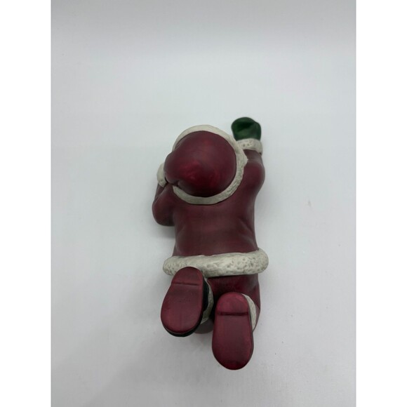 Santa Claus Figurine Lying Down Pose Ceramic Christmas Decoration 3" - Picture 4 of 7